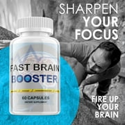 (2 Pack) Fast Brain Booster - Dietary Supplement for Focus, Memory, Clarity, Energy - Advanced Cognitive Support Formula for Maximum Strength - 120 Capsules