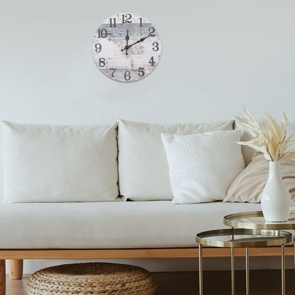 SEWCHICS Bedroom Circular Wall Clock Wooden 1Pack 18 Inches