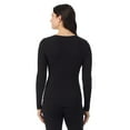 thumbnail image 2 of Women's Cuddl Duds® Stretch Rib Long Sleeve Crew Henley Top Color: Cabernet Size: X LARGE, 2 of 4