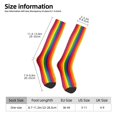 thumbnail image 3 of Rainbow Stripe Print Knee High Socks for Women Long Leg Warmers Socks, 3 of 7