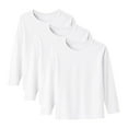 thumbnail image 2 of Bnwani Long Sleeve Toddler Shirts Plain White Fall Spring Crew Neck Thin Solid Tops 12-24 Momths, 2 of 8