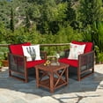 thumbnail image 1 of Gymax Ensemble de Conversation de Patio en Rotin Osier 3 Pcs Ensemble de Meubles d'Extérieur avec Coussin Rouge, 1 of 10