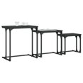 thumbnail image 3 of vidaXL Nesting Coffee Tables 3 pcs Black Engineered Wood, 3 of 6