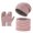 Pink, variant on Winter Beanies Gloves Scarf Sets Womens Mens Fleece Lined Slouchy Knit Hats Neck Warmer Adult Teen Winter Warm Gear Pink