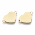 thumbnail image 2 of 201 Stainless Steel Links connectors Laser Cut Heart Stamping Blank Tag Golden 12x18.5x1mm Hole: 1.8mm, 2 of 2