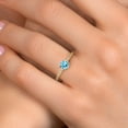 thumbnail image 4 of Gem Stone King 14K Yellow Gold Blue Apatite and Lab Grown Diamond Engagement Ring for Women | 0.66 Cttw | Round 5MM | Gemstone Birthstone | Size 9, 4 of 6