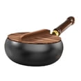 thumbnail image 3 of Wok de hierro, fondo plano, mango de madera, sartén wok de cocina china a gas 20 centímetros, 3 of 9