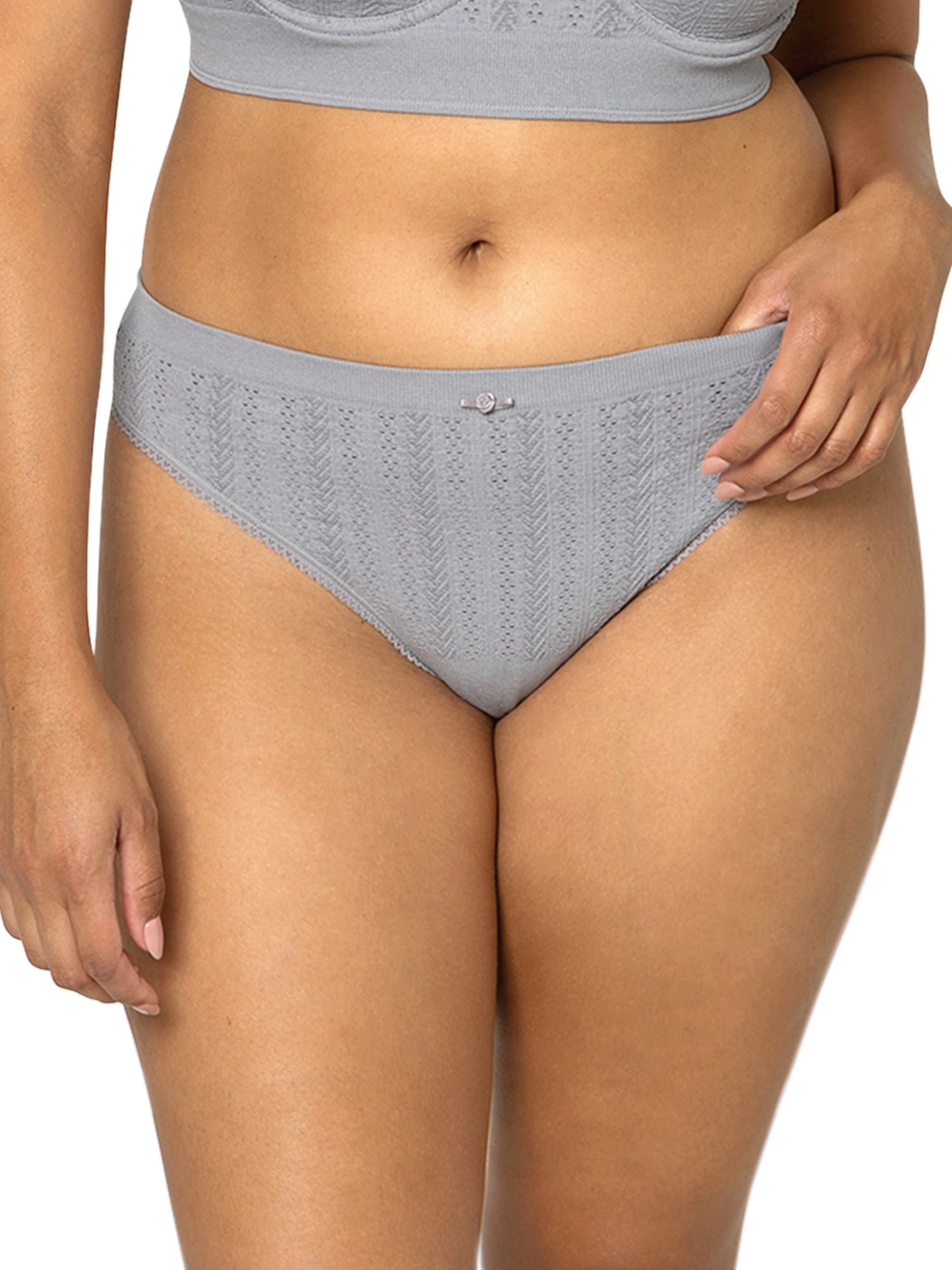 fresh collection by Fruit of the Loom Women's Seamless Pointelle Thong 2-pack