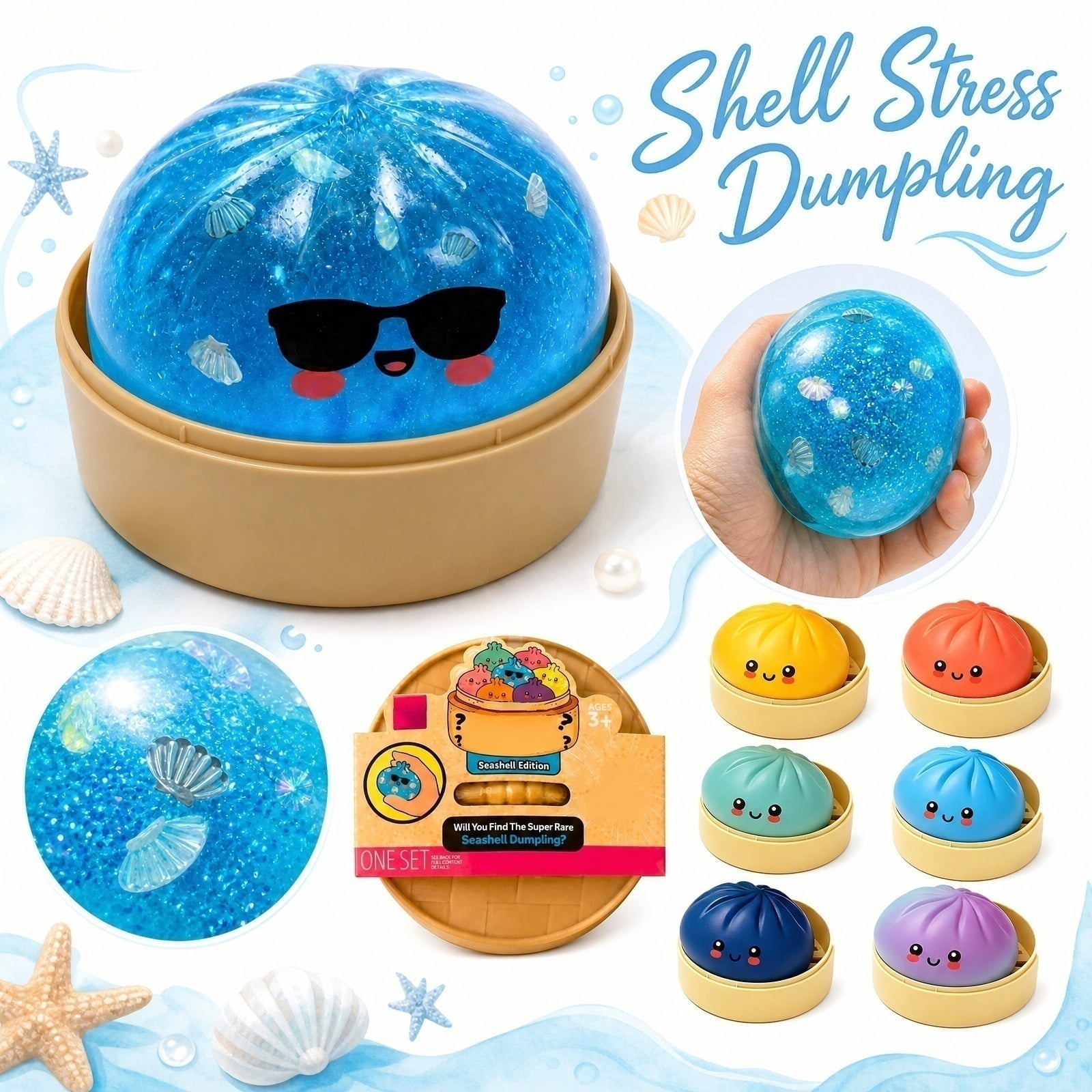 Squishy Antiestrés Extragrande De Purpurina | Bola De Masa Arcoíris | Relajación Táctil Para Niños Y Adultos
