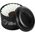 thumbnail image 3 of EUWBSSR Coffee Filter Storage Case,Coffee Filter Holder Stainless Steel Round Basket Coffee Filter Storage with Lid and Top Handle,Black, 3 of 8