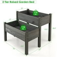 thumbnail image 5 of PRZL Raised Garden Bed Set of 2, Wood Elevated Planter Beds with 8 Drainage Holes & 2 Planter Boxes, 3.5 Cu.Ft Outdoor Planting Container for Flowers Vegetables Herbs, 5 of 9
