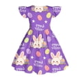 thumbnail image 7 of Mitankcoo Easter Dresses for Girls Cute Print Crew Neck Flutter Sleeve A-Line Dress Daily Fashion Wear 3-14Y, 7 of 7