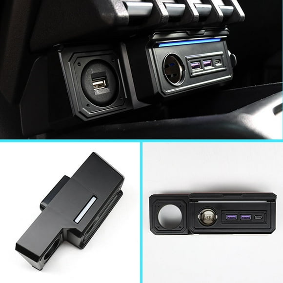 USB Charger Hub Center Consola Multiport Cargador con accesorio de adaptador de estación de acoplamiento de luz ambiental para JB74 Lado del conductor izquierdo