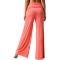 thumbnail image 6 of Coral Fold Over Yoga Pants for Women Low Waisted Wide Leg High Elastic Casual Flowy Pants Elegant Sweatpants S-2XL, 6 of 6