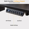 thumbnail image 4 of KeyWhat 75"X60" L Shaped Standing Desk, Electric Height Adjustable Computer Desk with Shelves & Keyboard Tray & LED Strip & Power Outlets, Carbon Fiber Black, 4 of 7