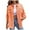 Orange, variant on Viikei Womens Denim Jackets Plus Size Denim Jackets for Women Clearance Casual Solid Turndown Collar Long Sleeve Hole Design Burr Denim Jacket Coat
