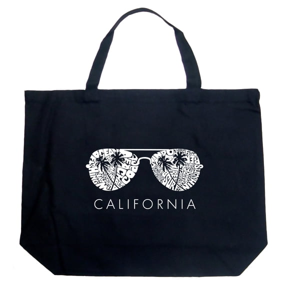 LA Pop Art Large Word Art Tote Bag - California Shades
