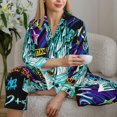 thumbnail image 6 of Lsque New York City Pattern Long Sleeve Pajama Set for Women - Soft 2-Piece Sleepwear and Loungewear Set with Pockets, Comfy Nightwear-Small, 6 of 7