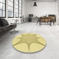 thumbnail image 4 of Ahgly Company Machine Washable Indoor Square Transitional Sun Yellow Area Rugs, 4' Square, 4 of 7