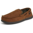 thumbnail image 2 of Dearfoams Mocassin en Mousse à Mémoire de Forme pour Hommes avec Largeurs Larges, Microsuède Châtaigne, 2TG, 2 of 3