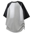 thumbnail image 3 of Men's Short Sleeve T-Shirts Oversized Big & Tall Raglan Color Block Crew Neck Shirt Summer Lightweight Breathable Loose Fit Streetwear Top Casual Workout Tee, 3 of 4