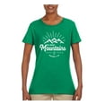 thumbnail image 2 of Matthew 17:20 He Moves Mountains | Womens Christian Graphic T-Shirt, Kelly, 2XL, 2 of 3