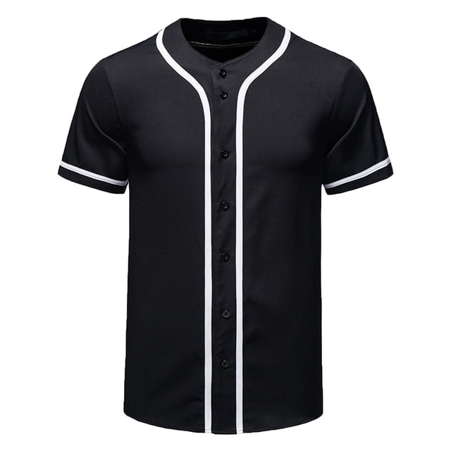 Birdeem Chemises pour Hommes Hommes Décontracté Manches Courtes Patchwork Baseball Chemise à Boutons Hauts Blouse
