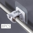 thumbnail image 4 of 8 PCS Curtain Rod Brackets Holder Drapery Wall Mount Fixed Use White, 4 of 9