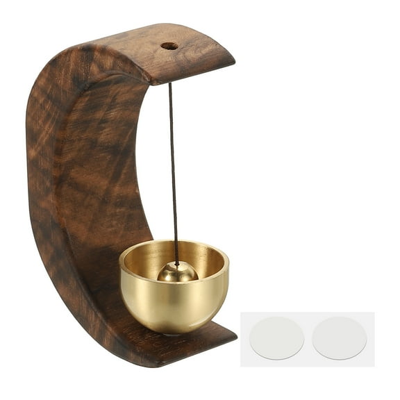 1 Set Shopkeepers Bell, Wood Door Chime Hanging Door Bell Self-adhesive Hanging Jingle Bells for Door Opening Business When Entering Refrigerator Car, Brown, Moon
