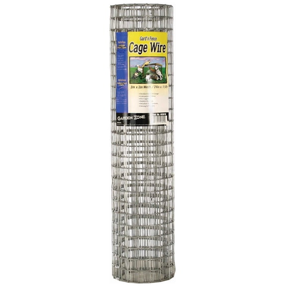412415 1" x 1" Mesh 16-Gauge Galvanized Wire Fence, 24" x 15'