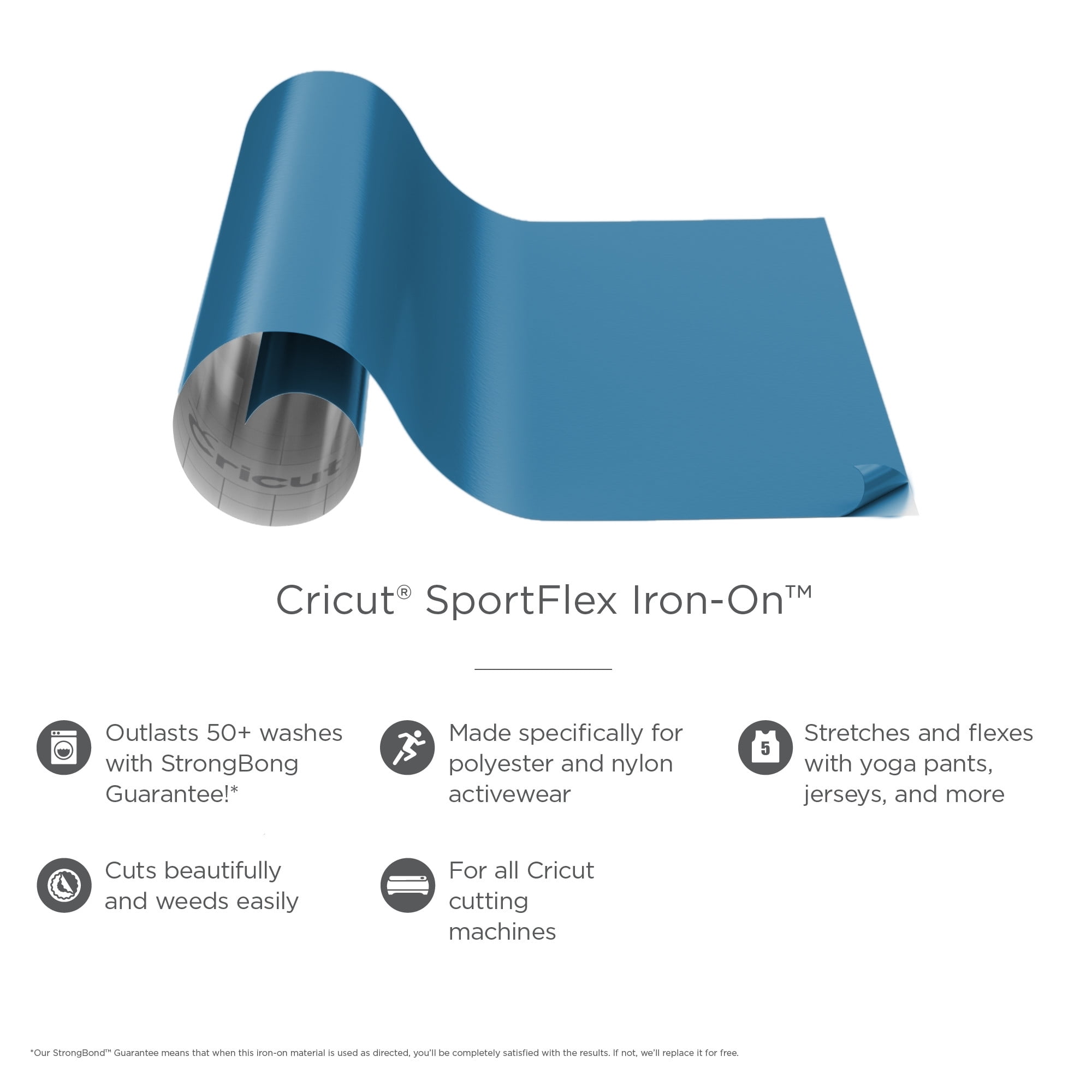 (2 pack) Cricut SportFlex Iron-On Vinyl, True Blue, 11.8" x 24"
