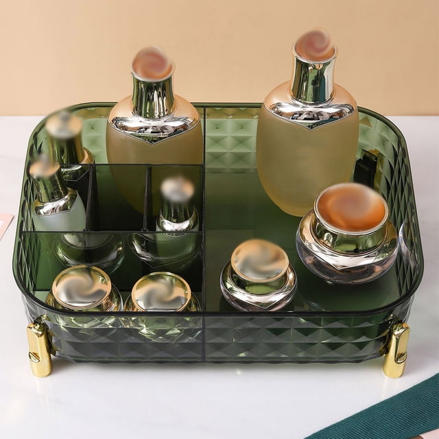 unbranded Organizador De Maquillaje Verde Para Con Almacenamiento De Cosméticos Duradero