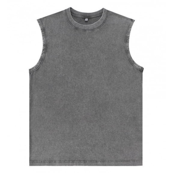 Flannel Shirts for Men Sleeveless Plaid Button Down Vests with Chest Pockets Summer Outdoor Lightweight Gray 2XL
