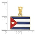 thumbnail image 2 of 14k Yellow Gold Enameled Cuba Flag Pendant - 1.5 Grams - Measures 21x18mm, 2 of 2