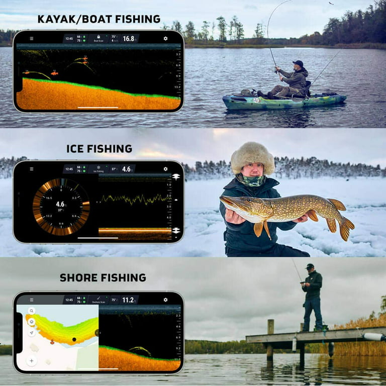 Deeper PRO Smart Sonar Castable and Portable Smart Sonar WiFi Fish Finder  for Kayaks and Boats on Shore Ice Fishing Fish Finder