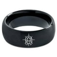 thumbnail image 2 of Valentines Tungsten Black Jewelry Gamer Boyfriend Birthday Gift Engagement Gifts for Her Inital Ring, 2 of 7