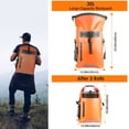 thumbnail image 3 of Wholefire 30L Dry Bag Waterproof Floating Backpack Heavy Duty Roll Top Dry Backpack in Orange for Kayaking, Camping, Hiking, Surfing, 3 of 14