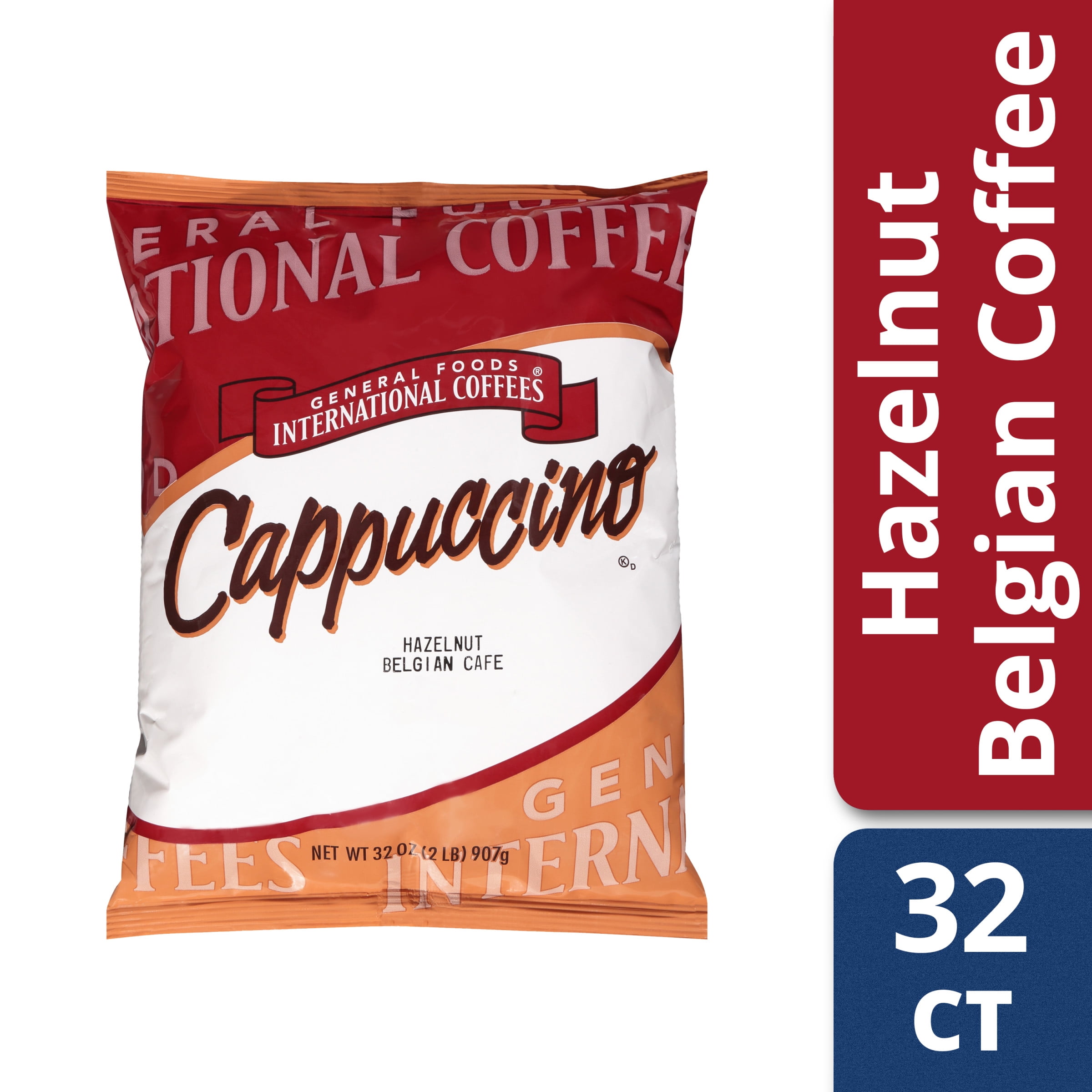 General Foods International Café Hazelnut Belgian Cappuccino Powder, 6