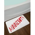 thumbnail image 2 of Minnesota Bath Mat, Diagonally Aligned Lettering of Minnesota with Upper Case Letters Image, Plush Bathroom Decor Mat with Non Slip Backing, 29.5" X 17.5", Vermilion and White, by Ambesonne, 2 of 2