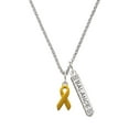 thumbnail image 1 of Delight Jewelry Silvertone Yellow Ribbon Silvertone Balance Bar Charm Necklace, 23", 1 of 4
