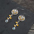 thumbnail image 3 of Nvzi Pendientes colgantes de estilo retro, nuevos y únicos, estilo bohemio étnico, joyería vintage (amarillo), 3 of 4