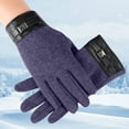 thumbnail image 2 of Gloves for Women Men Velvet Screen Plus Velvet Warm Gloves Blue One Size, 2 of 4