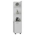 thumbnail image 4 of 4-shelf 2-door Bathroom Storage Unit, White - Practical Organization Solution Cabinet, Functional & Attractive, 4 of 5