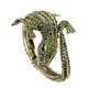 thumbnail image 3 of Pulsera de piel de cocodrilo, pulsera envolvente, accesorios para atuendos, pulsera de puño abierto Verde, 3 of 9