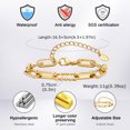 thumbnail image 6 of New 2025 Women Paperclip Chain Bracelet, 18K Gold Plated Stainless Steel Adjustable Chain Bracelet, Chunky Stackable Layered Decoration Jewelry Commemorative with You Accessories Trendy Best for Gift, 6 of 6