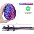 thumbnail image 4 of 3D Printing Toys - 12" 3D Printed Dragon&Egg Cool 3D Printed Articulated Crystal Dragon Toy for Ages 8+ (Laser Violet), 4 of 7