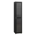 thumbnail image 2 of Kings Brand Furniture Romero Tall Curio Storage Cabinet with Doors - 5 Storage Shelving & 1 Glass Door Display & Corner Bookshelf Perfect for Living Room, Kitchen, Bedroom & Office (Black), 2 of 5