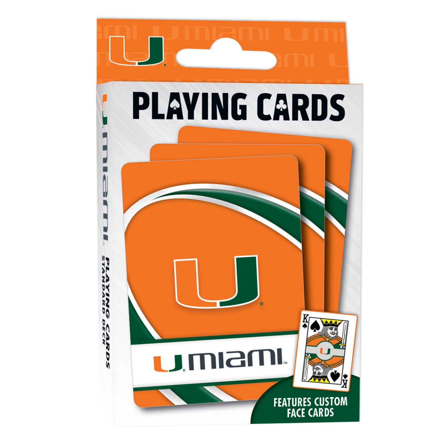 MasterPieces Officially Licensed NCAA Miami Hurricanes Playing Cards - 54 Card Deck for Adults