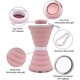 thumbnail image 4 of Botella de agua plegable rosa Botella de agua de viaje de 500 ml Botella de agua plegable de silicona con mosquetón Taza de camping a prueba de fugas para actividades al aire libre Gris, 4 of 5