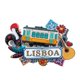 thumbnail image 1 of Imán decorativo para nevera, diseño de recuerdo, diseño de gallo con forma de tranvía, Lisboa, 1 of 2